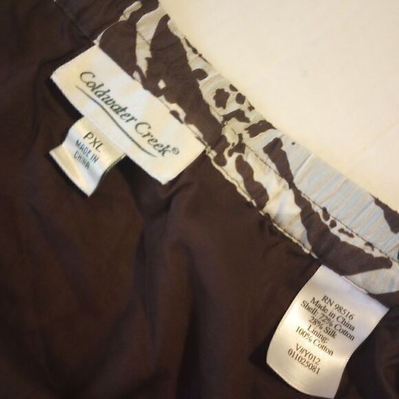 Coldwater creek silk blend leaf print maxi skirt with elastic waist - Picture 5 of 10